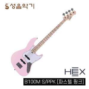 헥스 베이스 기타 B100M/PPK 입문용 베이스기타 [HEX B100MPPK 칼라: 파스텔 핑크]